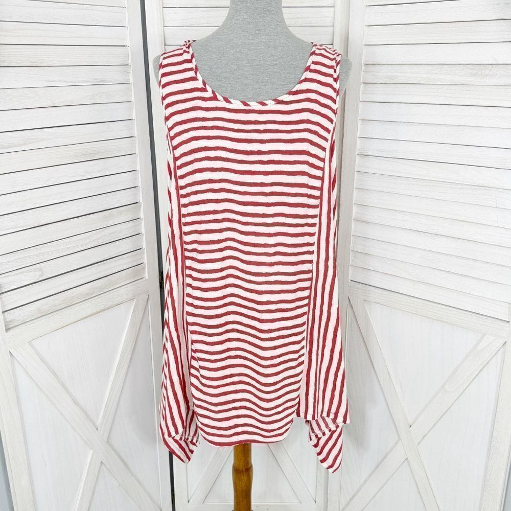 India Boutique Striped Beach Swim Cover Dress Red White One Size